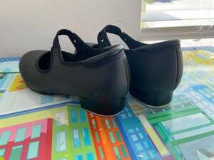 Linodes PU Leather Mary Jane Tap Dance Shoes with Easy Strap Kids/Women Size 7A